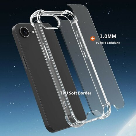 iPhone 16e bumper case TPU + acryl - transparant