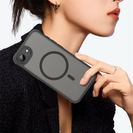 iPhone 16e MagSafe compatibel Hoesje met &ndash; Anti-Shock Zwart