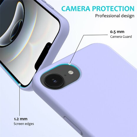  iPhone 16e Schokbestendige Silicone Hoes voor met beschermende Binnenzijde Paars / Lila 