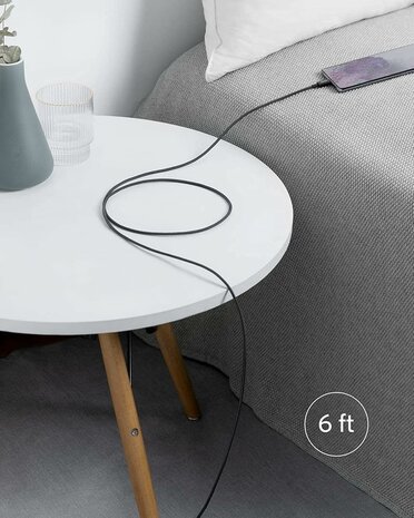 Anker 100W Nylon USB-C naar USB-C kabel  voor iPhone 15, iPad Pro, iPad Air e.d. - 1.8 Meter - Zwart