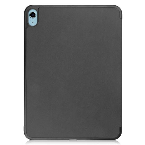 iPad 10.9 (2022 / 2025) tri-fold smart case hoes - zwart