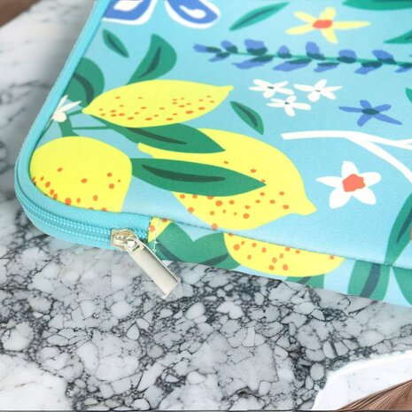 EFORYOU Sleeve voor MacBook Pro / Macbook Air 13.3 met vrolijke Print - Cyaan
