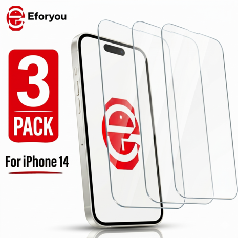 Geschikt voor iPhone 14 - 3 stuks - Tempered Glass - Extra Sterk &ndash; screenprotector beschermglas
