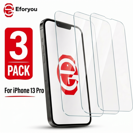 Geschikt voor iPhone 13 Pro - 3 stuks - Tempered Glass - Extra Sterk &amp;#x2013; screenprotector beschermglas