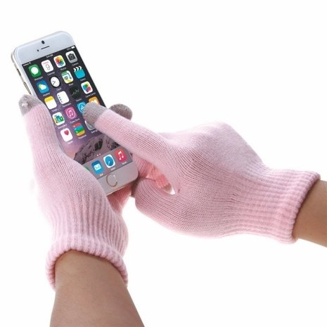 Touchscreen handschoenen - roze