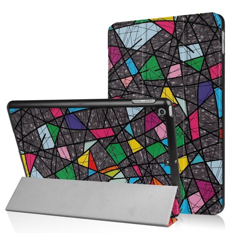 Tri-fold smart case hoes voor iPad 9.7 (2017) - art design