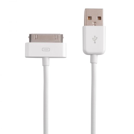 30 pin USB kabel voor iPhone, iPod en iPad - 1 meter - Wit