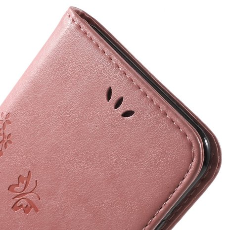 iPhone 7 / 8 plus wallet portemonnee hoesje - roze vlinders