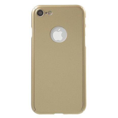 iPhone 7 / 8 hoesje armor case 360 met tempered glass - goud
