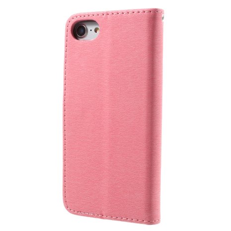 iPhone SE (2020) / 7 / 8 wallet portemonnee hoesje - roze vlinders