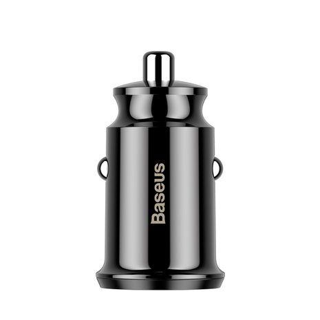 Baseus mini autolader 2x usb poort 3.1A - zwart