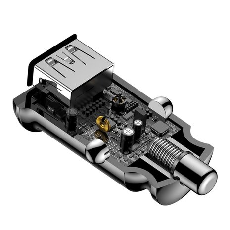 Baseus mini autolader 2x usb poort 3.1A - zwart