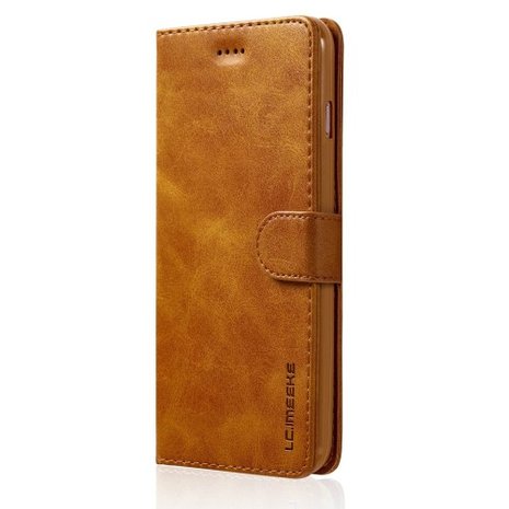 LC.IMEEKE Wallet / portemonne hoesje for iPhone 8 Plus / iPhone 7 Plus - Bruin