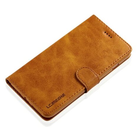 LC.IMEEKE Wallet / portemonne hoesje for iPhone 8 Plus / iPhone 7 Plus - Bruin