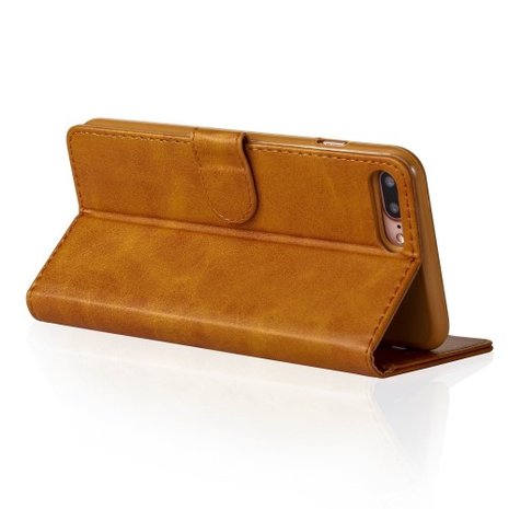 LC.IMEEKE Wallet / portemonne hoesje for iPhone 8 Plus / iPhone 7 Plus - Bruin