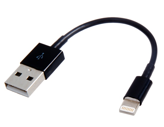 Korte Lightning naar USB kabel - Zwart 