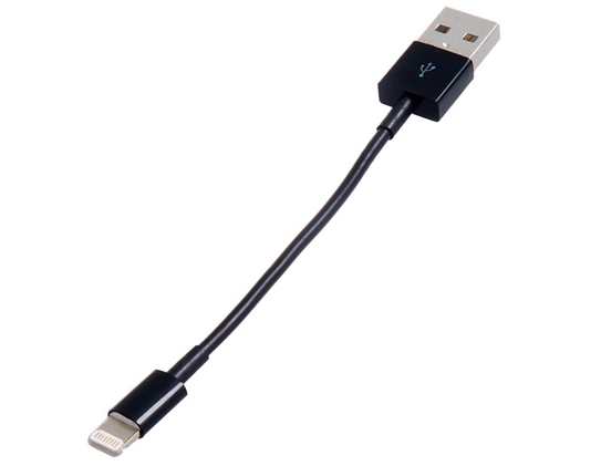 Korte Lightning naar USB kabel - Zwart 