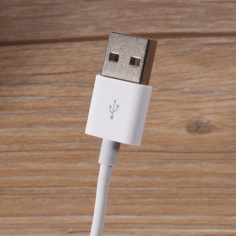 USB-C Kabel naar USB A Kabel o.a. voor iPhone 15, iPad Pro (2018 / 2020 / 2021 / 2022), Samsung Galaxy e.d. - 1 meter - Wit