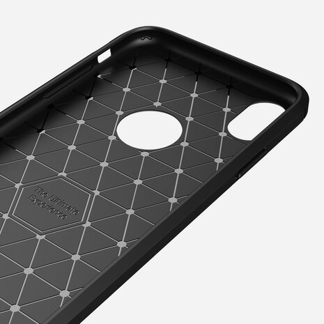 Carbon Fibre Brushed TPU Case voor iPhone XR - zwart