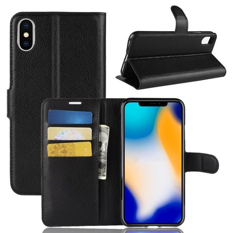 iPhone Xs Max wallet / portemonnee case hoesje - zwart