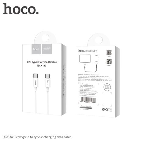 hoco X23 USB-C naar USB-C PD kabel voor iPad pro, MacBook, Samsung Galaxy etc.