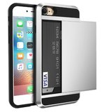 Floveme iPhone 7 / 8 hybrid case hoesje met ruimte voor 2 pasjes - zilver