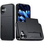 iPhone 16 Hybrid Hoesje - Zwart | TPU + PC | Ruimte voor 2 Pasjes iPhone 16 Hybrid Hoesje - Zwart | TPU + PC | Ruimte voor 2 Pasjes