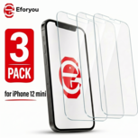 Geschikt voor iPhone 12 mini - 3 stuks - Screenprotector Tempered Glass - Case Friendly - 9H Hardheid - Inclusief Schoonmaakdoekjes