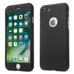 iPhone SE (2020) / 7 / 8 hoesje armor case 360 met tempered glass - zwart iPhone SE (2020) / 7 / 8 hoesje armor case 360 met tempered glass - zwart