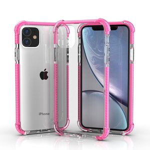 iPhone 11 / iPhone XR bumper case TPU + acryl - transparant roze