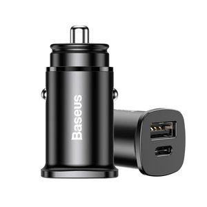BASEUS PPS BS-C15C Smart autolader USB-C PD + USB Quick Charge 30W - Black