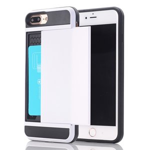 Gezamenlijke selectie Artiest West iPhone 7 / 8 plus hybrid case hoesje met ruimte voor 2 pasjes - wit online  bestellen - eforyou.nl